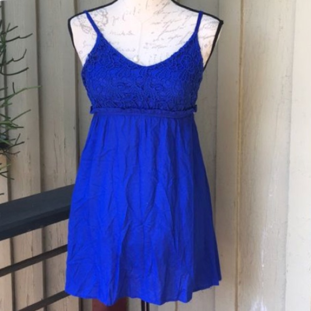 Royal blue crochet summer dress